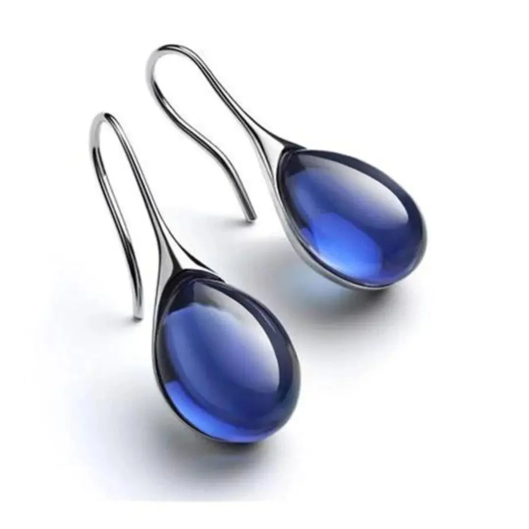 Crystal drop earrings in gold and silver - Image 4